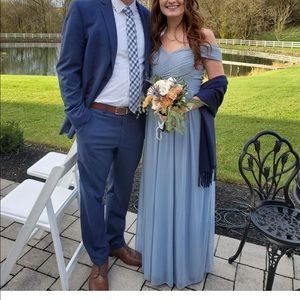 Azazie Bridesmaid Dress : Aja Dusty Blue size A4